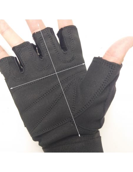Nylon Glove with Genuine Leather & Wrist Wraps 