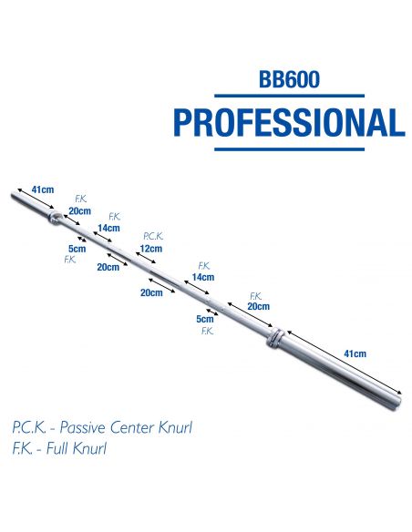Professional Men's 20kg Olympic Barbell BB600